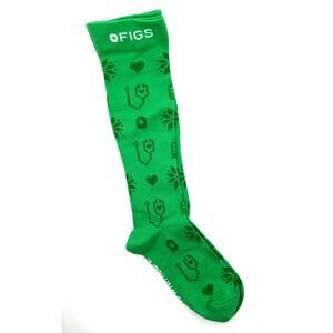 1 Pair FIGS Compression Green Socks Size Medium